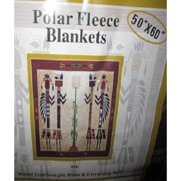 New Native Heritage Kachina Harvest Soft Gift Fleece Blanket 4 Characters Warm - Picture 4 of 5